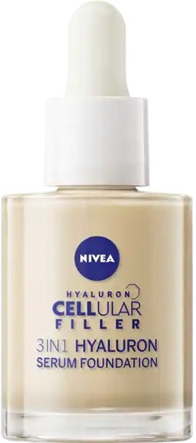 Podkład do twarzy Nivea Cellular Filler 3in1 Hyaluron Serum Foundation 02 Mittel 30 ml (4005900938800) - obraz 3
