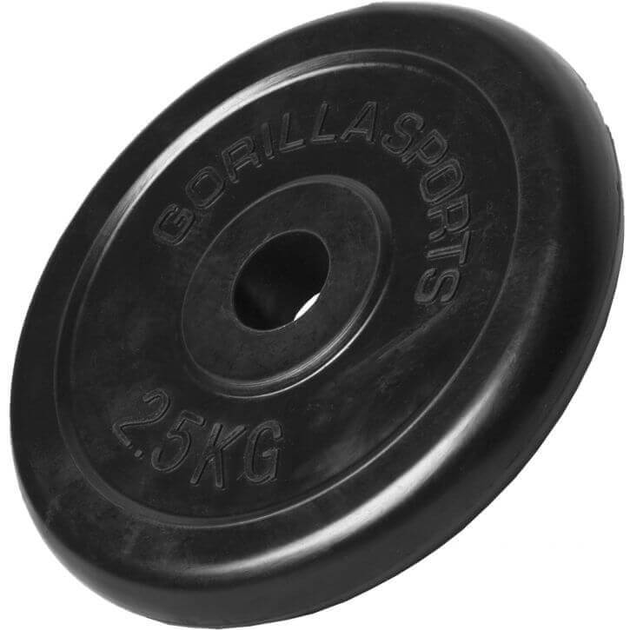 Dysk do sztangi Gorilla Sports 2.5 kg Czarny (4260200840066) - obraz 1