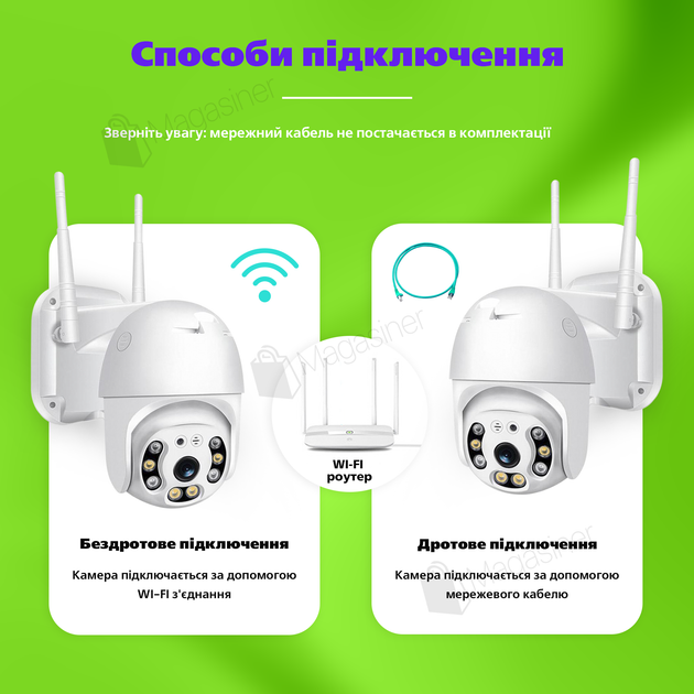 Вулична поворотна WI-FI IP-камера відеоспостереження IP WiFi Q15 v380 3 Мп з віддаленим доступом (2941) - зображення 2