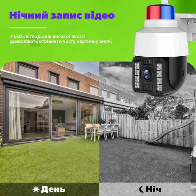 Вулична поворотна WI-FI IP-камера відеоспостереження IP WiFi Q15 v380 3 Мп з віддаленим доступом (2941) - зображення 7