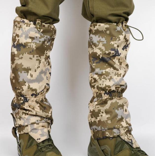 Тактичні військові універсальні гамаші від дощу, армійські гетри - дощовики для ніг гамаші піксель - зображення 2