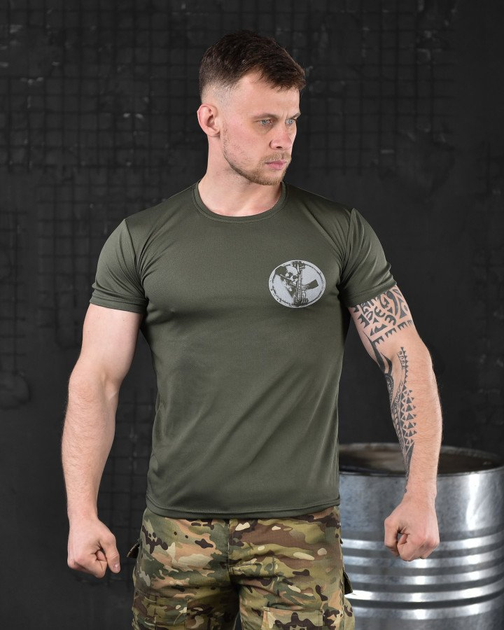 Тактическая потоотводящая футболка odin dzen олива M - изображение 1