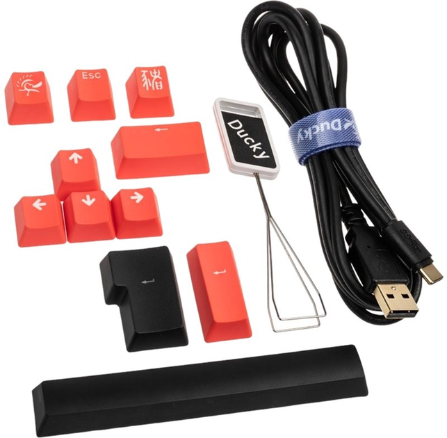 Клавіатура дротова Ducky Shine 7 Cherry MX Silent Red USB Black (GATA-1203) - зображення 7