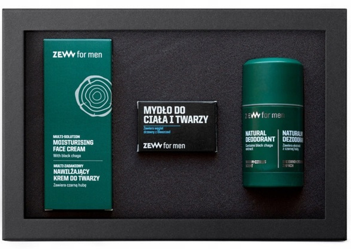 Zestaw męski Zew For Men Krem do twarzy nawilżający 80 ml + Mydło do ciała i twarzy 85 ml + Dezodorant w sztyfcie 80 ml (5903766462899) - obraz 1