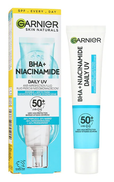 Флюїд для обличчя Garnier BHA + Niacynamid денний SPF 50+ 40 мл (3600542597869) - зображення 3