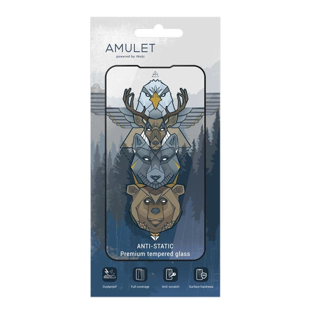 Защитное стекло AMULET 2.5D HD Antistatic for iPhone 14 Pro Max Цвет Черный - изображение 2