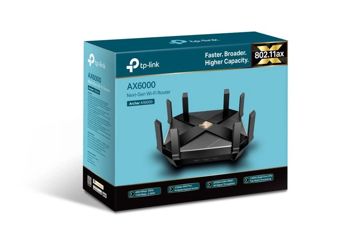 Бездротовий маршрутизатор (роутер) TP-Link Archer AX6000 - Фото 4 Бездротовий маршрутизатор (роутер) TP-Link Archer AX6000 - изображение 4