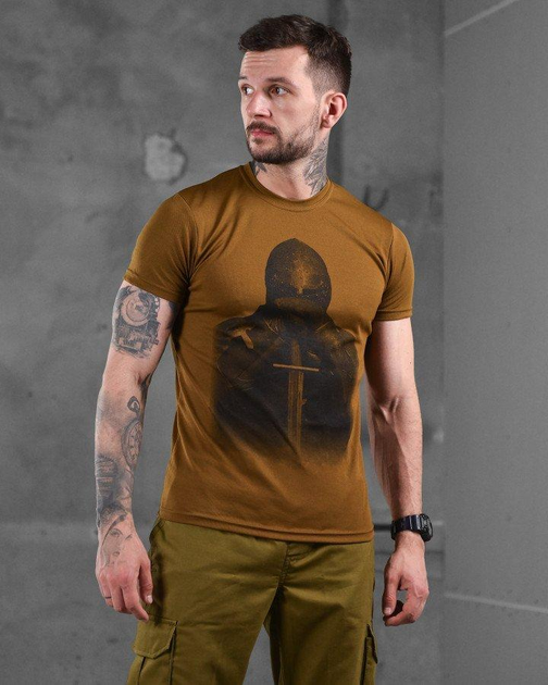 Армейская хлопковая футболка Рыцарь S койот (87550) - изображение 1