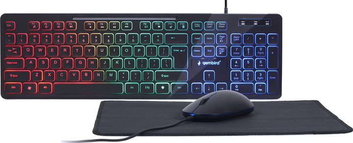 Zestaw przewodowy Gembird Gaming KBS-UML-01 USB Black - obraz 1