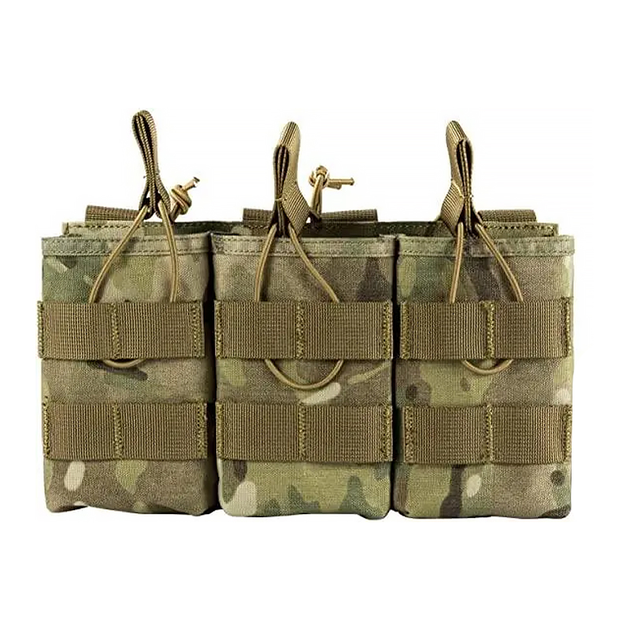 Подсумок тактический AOKALI Outdoor A39 26*5*17cm Camouflage CP тройной карман на шнурках - изображение 1
