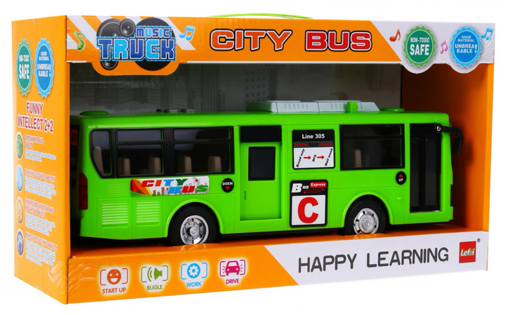 Шкільний автобус Ramiz зі світлом Зелений (5903864902334) - зображення 1
