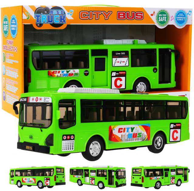 Autobus szkolny Ramiz ze światłem Zielony (5903864902334) - obraz 2