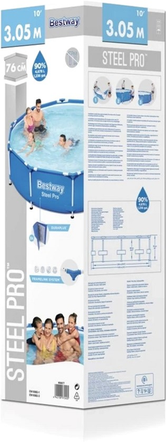 Basen stelażowy Bestway Steel Pro 305 x 76 cm 56677 (6942138972405) - obraz 5