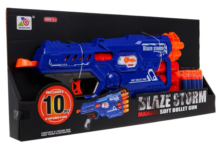 Гвинтівка Blaze Storm Manual Soft Bullet Gun з пінопластовими кулями 10 шт (5903864902754) - зображення 1