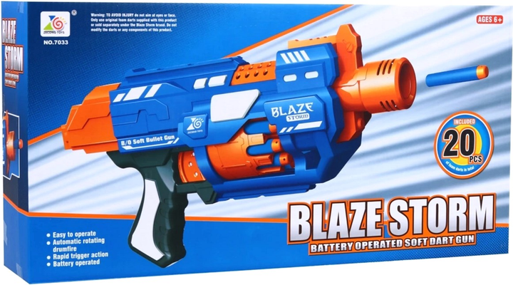 Електрична гвинтівка Blaze Storm Напівавтоматична з пінопластовими кулями 20 шт (5903864951684) - зображення 1