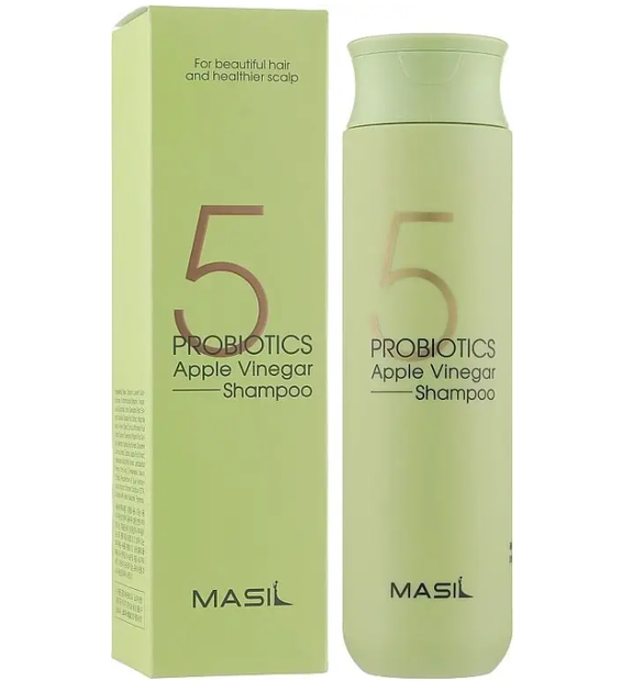 Мягкий бессульфатный шампунь с пробиотиками и яблочным уксусом - Masil 5 Probiotics Apple Vinegar, 300 мл - Фото 1 Мягкий бессульфатный шампунь с пробиотиками и яблочным уксусом - Masil 5 Probiotics Apple Vinegar, 300 мл - изображение 1