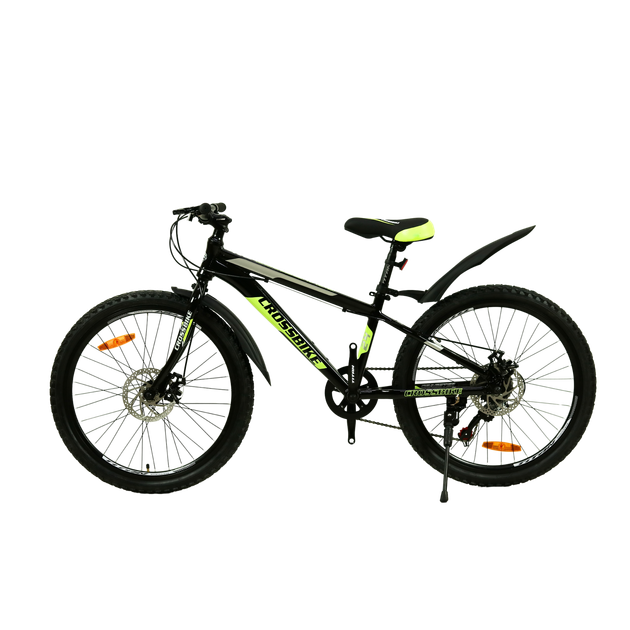 Велосипед CrossBike 26" Dragster 2024 Rigid Рама 13" black-yellow ...