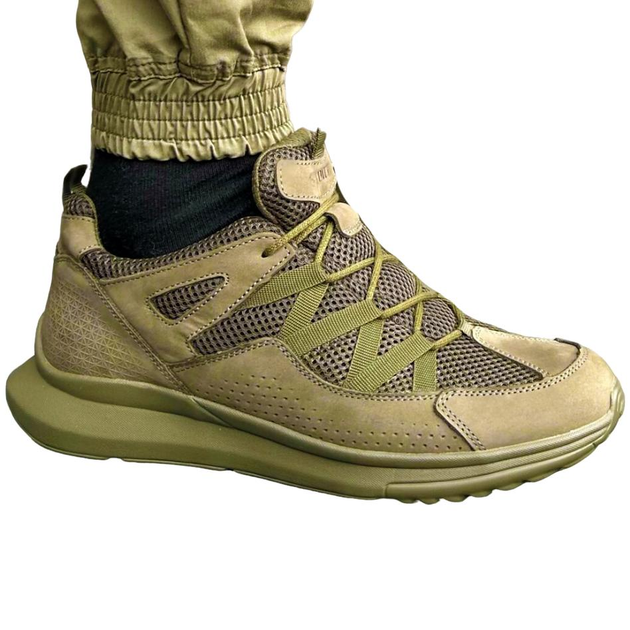 Тактичні кросівки літні Stimul Райдер олива хакі шкіряні сітка 40 - зображення 1