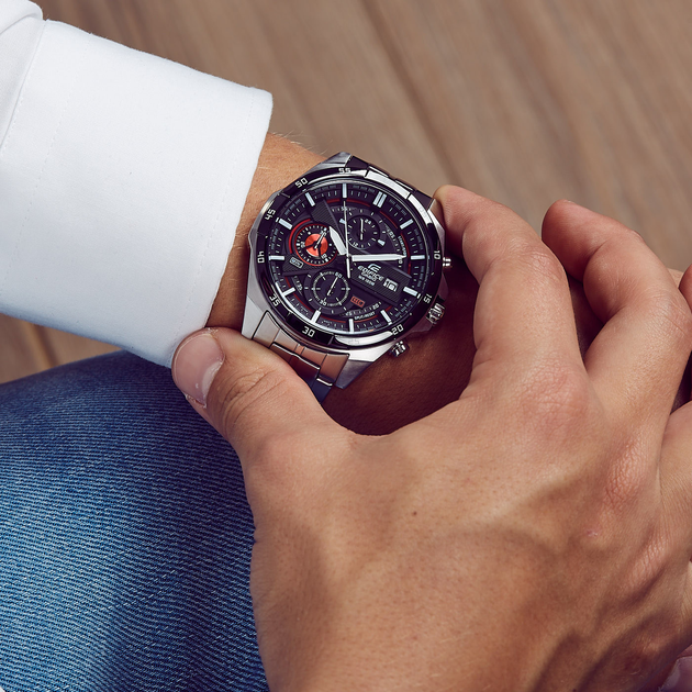 Годинники чоловічі водонепроникні кварцові оригінальних японськи Casio Edifice EFR-556DB-1AVUEF (модуль 5451) - зображення 6