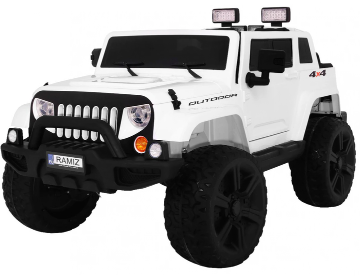 Samochód elektryczny Ramiz Mighty Jeep Biały (5903864905571) - obraz 1