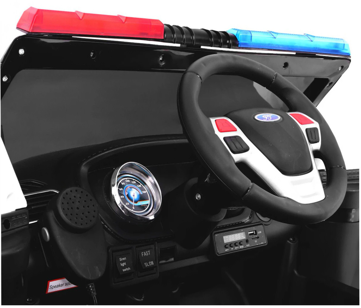 Електромобіль для дітей Ramiz SUV Police Чорно-білий (5903864904703) - зображення 7