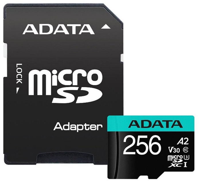 Karta pamięci ADATA MicroSDXC 256 GB + Adapter (AUSDX256GUI3V30SA2-RA1) - obraz 2