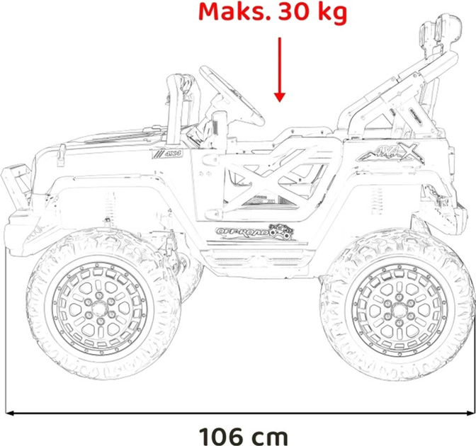 Samochód elektryczny dla dzieci Ramiz Jeep Off Road Speed Różowy (5903864940411) - obraz 3