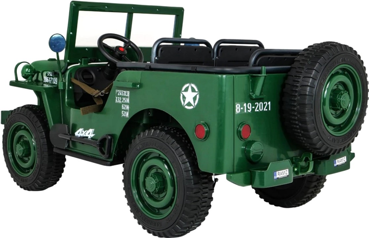 Електромобіль для дітей Ramiz Ramiz Military Retro DDW-1 4 x 4 Зелений (5903864906202) - зображення 4