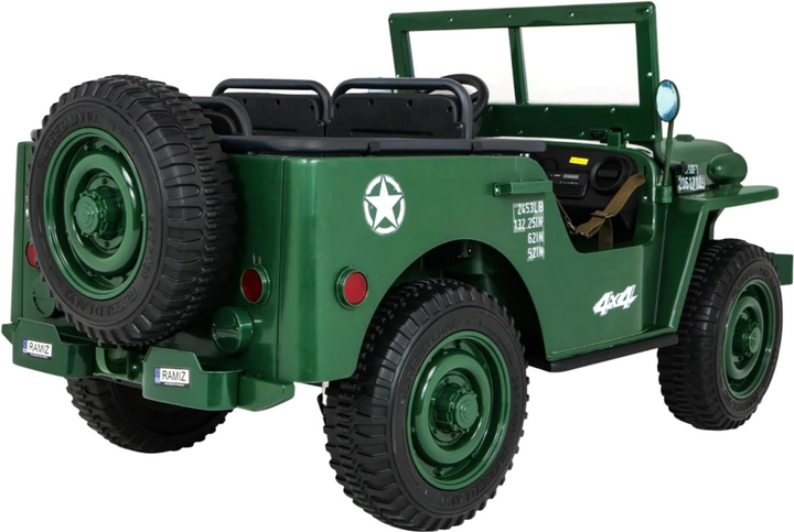 Електромобіль для дітей Ramiz Ramiz Military Retro DDW-1 4 x 4 Зелений (5903864906202) - зображення 7