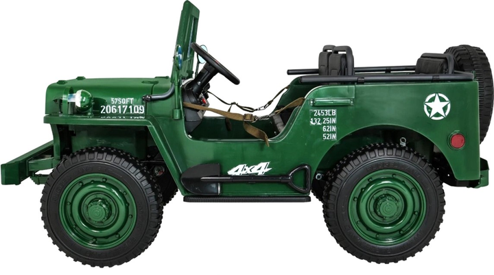 Електромобіль для дітей Ramiz Ramiz Military Retro DDW-1 4 x 4 Зелений (5903864906202) - зображення 13