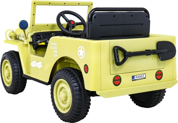 Електромобіль для дітей Ramiz Ramiz Military Retro DDW-3 4 x 4 Бежевий (5903864951523) - зображення 5