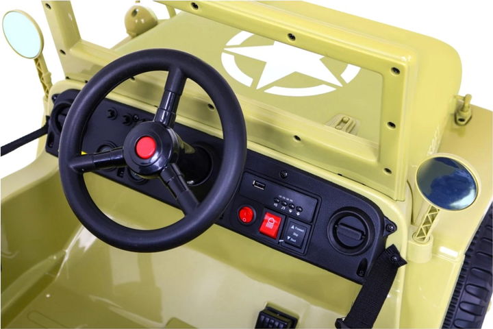 Електромобіль для дітей Ramiz Ramiz Military Retro DDW-3 4 x 4 Бежевий (5903864951523) - зображення 9