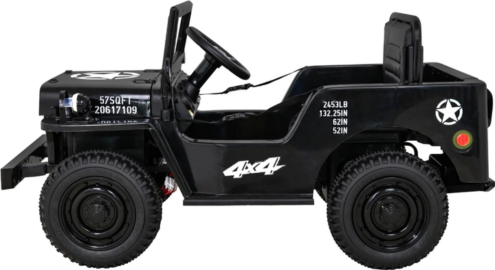 Електромобіль для дітей Ramiz Ramiz Military Retro DDW-3 4 x 4 Чорний (5903864951516) - зображення 4