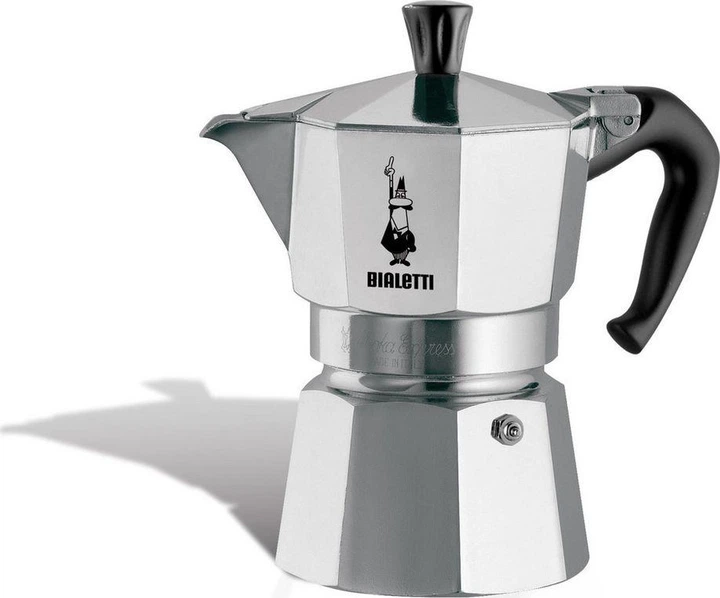 Кавоварка гейзерна Bialetti Moka Express 4TZ silver-black - изображение 2