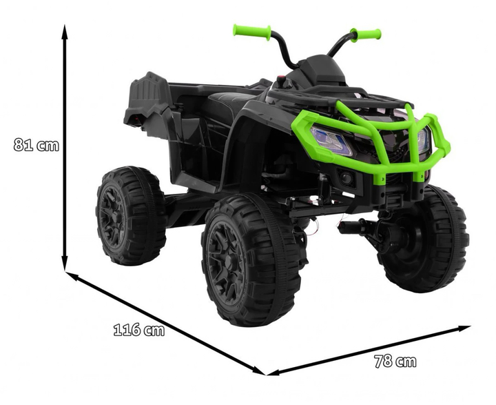 Quad elektryczny Ramiz XL ATV 2.4 GHz Czarno-zielony (5903864904543) - obraz 2