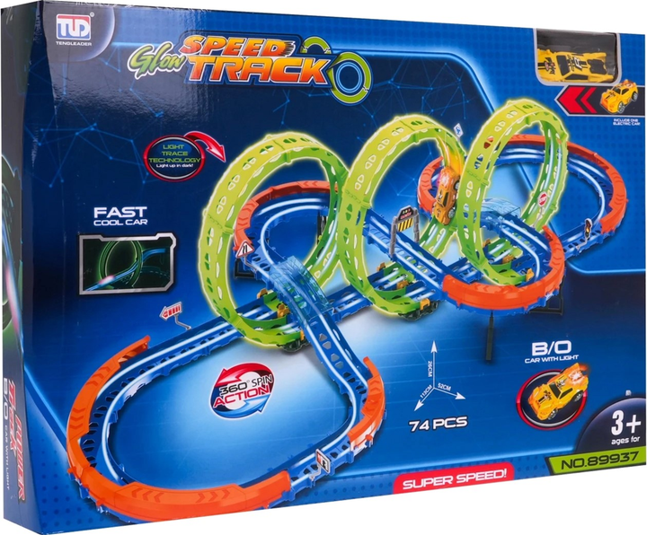 Tor samochodowy Tengleader Extreme Racing with LED Car + 360 loops (5903864959185) - obraz 7