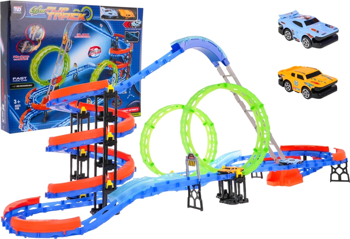 Автомобільний трек Tengleader Extreme Racing зі сходами та аксесуарами (5903864959161) - зображення 1