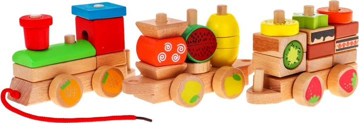 Drewniana lokomotywa ViVi Wood Toy z sorterem (5903864950403) - obraz 3