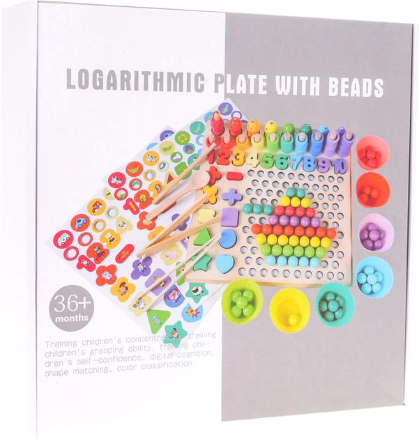 Розвиваюча іграшка Ramiz Logarithmic Plate with Beads (5903864959345) - зображення 1