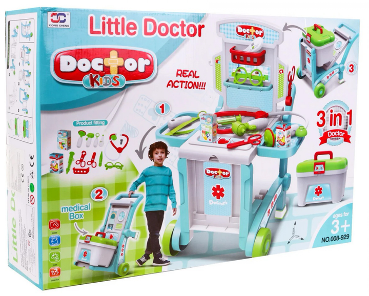 Медичний ігровий набір Xiong Cheng Little Doctor 3 в 1 Портативний кабінет (5903864900507) - зображення 1