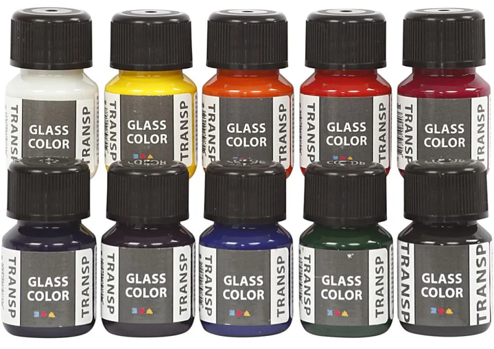 Zestaw farb Creativ Company Glass Color Transparent 10 x 35 ml  (5707167428269) - obraz 1