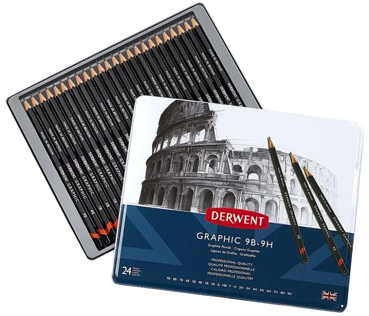 Zestaw ołówków grafitowych Graphic Designer metalowe pudełko 24 szt (5010255342027) - obraz 1