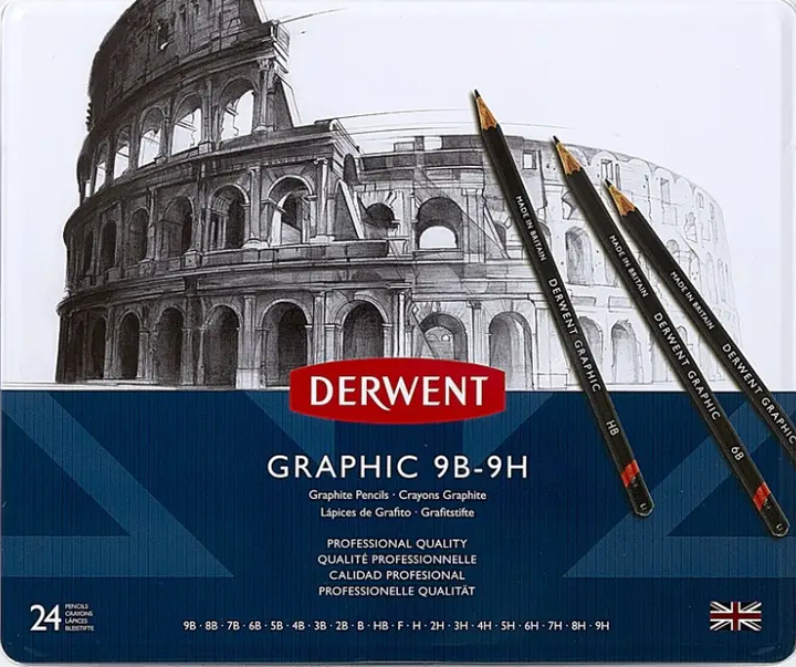 Zestaw ołówków grafitowych Graphic Designer metalowe pudełko 24 szt (5010255342027) - obraz 2