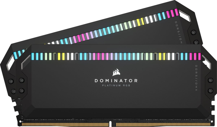Оперативна пам'ять Corsair DDR5-6400 65536MB PC5-51200 (Kit of 2x32768) Dominator Platinum RGB Black (CMT64GX5M2B6400C32) - зображення 1