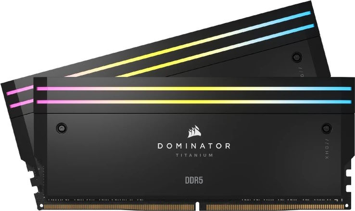 Оперативна пам'ять Corsair DDR5-6400 32768MB PC5-51200 (Kit of 2x16384) Dominator Titanium RGB Black (CMP32GX5M2B6400C32) - зображення 1
