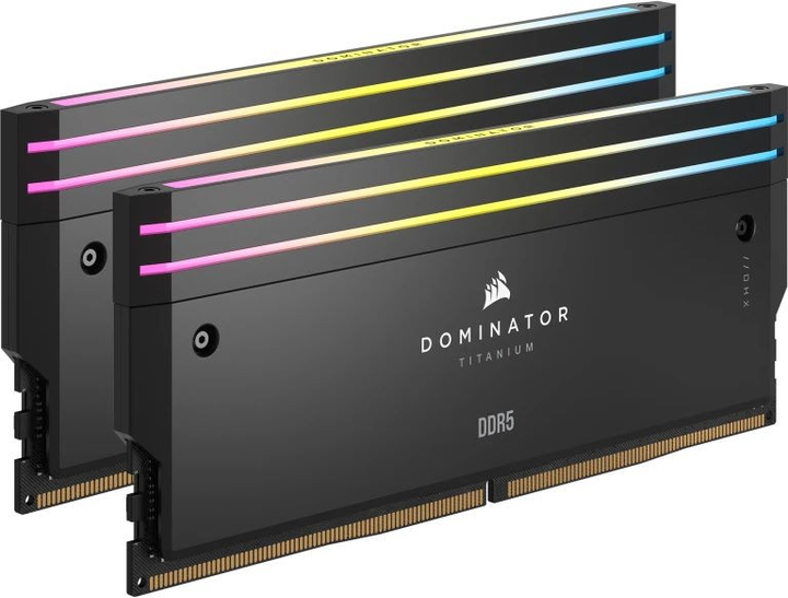 Оперативная память Corsair DDR5-6400 32768MB PC5-51200 (Kit of 2x16384) Dominator Titanium RGB Black (CMP32GX5M2B6400C32) - изображение 2