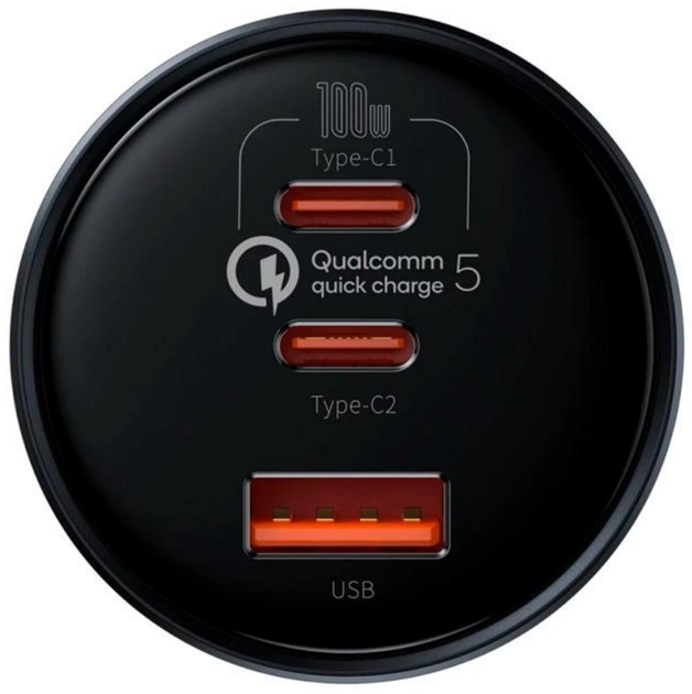 Автомобильное зарядное устройство с кабелем Baseus TZCCZM-0G 2Type-c/USB 160W Серое - изображение 4