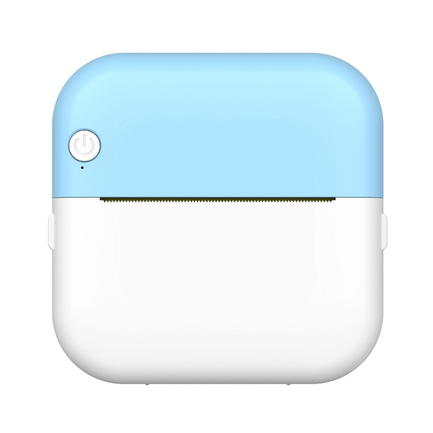 Портативный мини-термопринтер M3 blue/white + 1 рулон - изображение 2