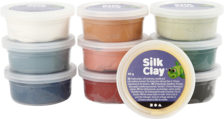 Zestaw do lepienia Creativ Company Silk Clay Dusty Colours 10 x 40 g (5712854372794) - obraz 1