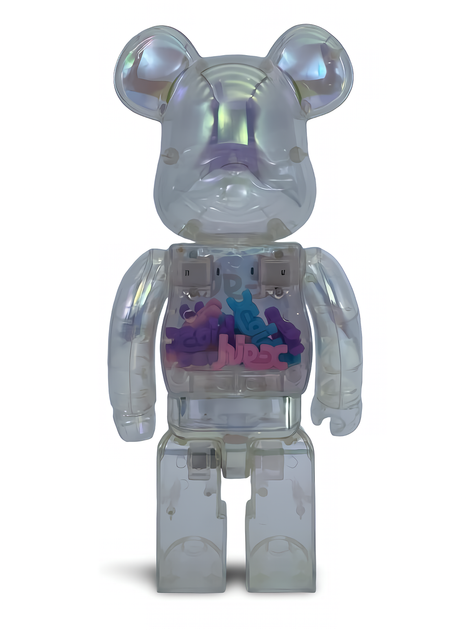 Статуетка Bearbrick X-Girl White 400% 28 см Medicom Toy Барвисто прозорий - зображення 12